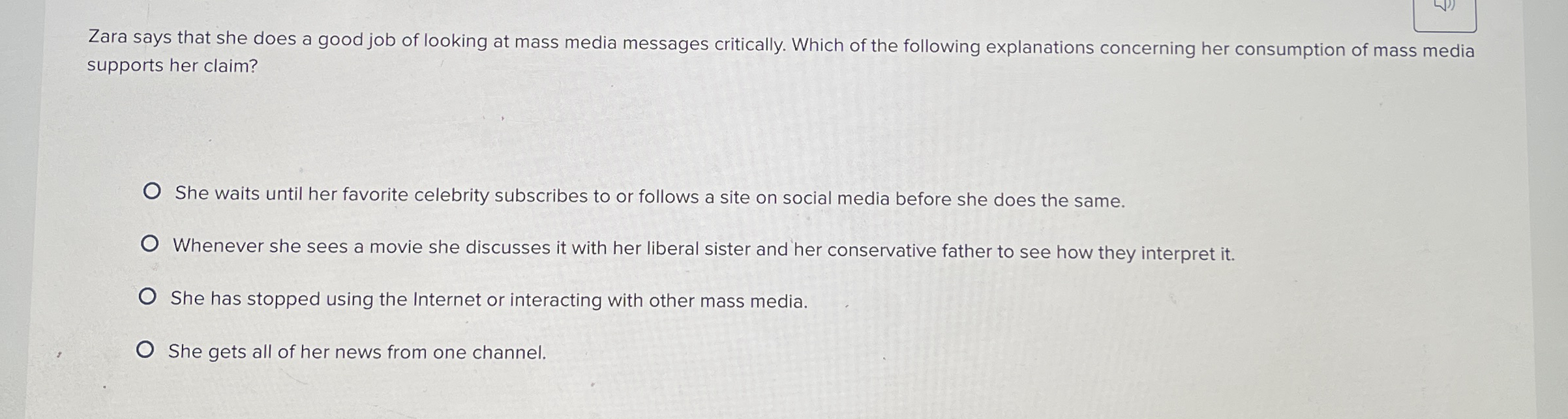 Solved Zara says that she does a good job of looking at mass