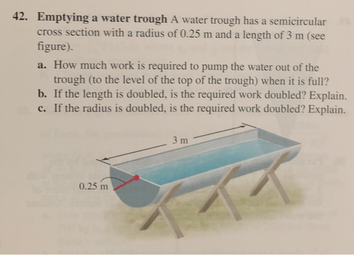 Water Trough Math Problem Solved 42. Emptying a water trough A water trough has a | Chegg.com