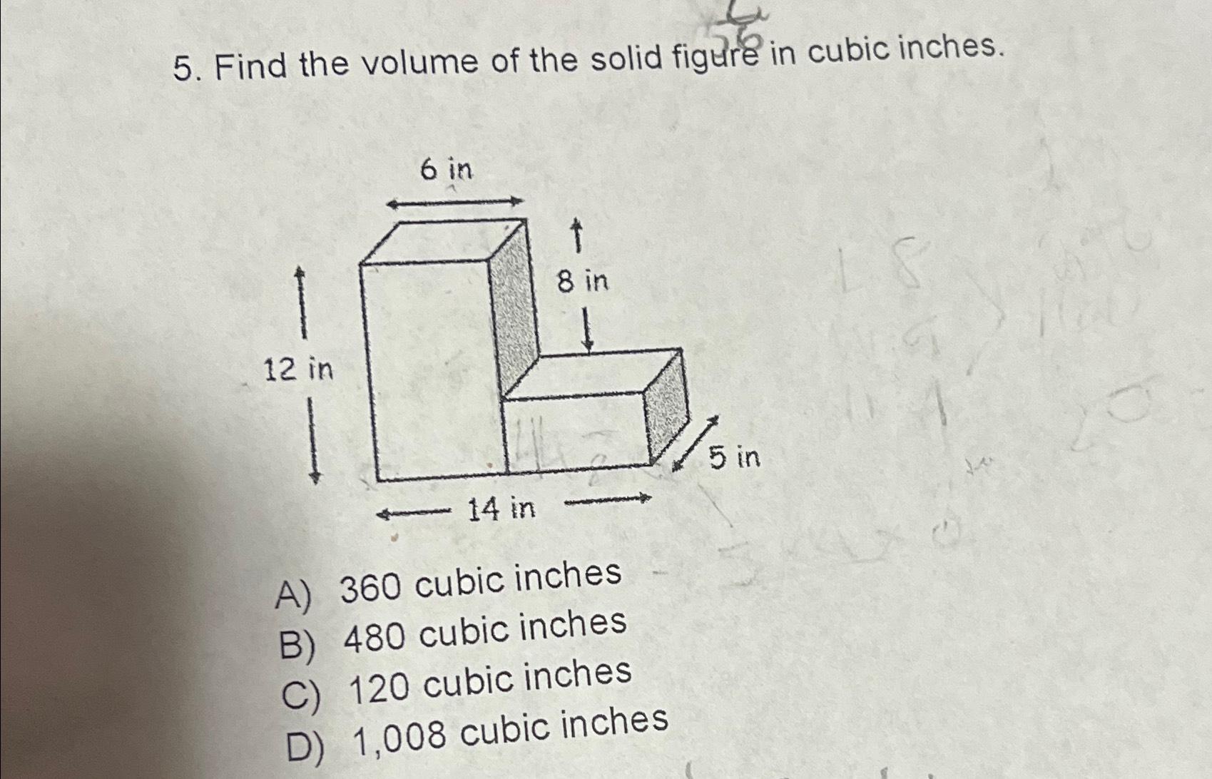 Solved Find the volume of the solid figure in cubic | Chegg.com
