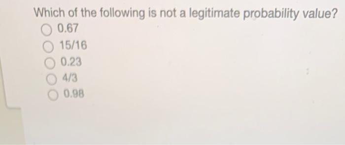 Solved O Which of the following is not a legitimate | Chegg.com