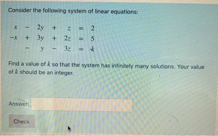 Solved Consider The Following System Of Linear Equations: N | Chegg.com