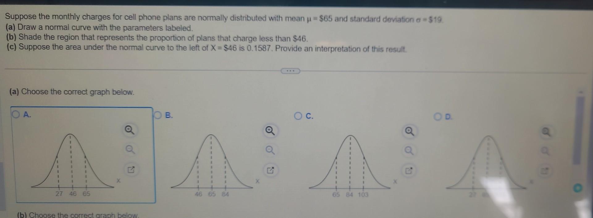 Solved Suppose the monthly charges for cell phone plans are | Chegg.com