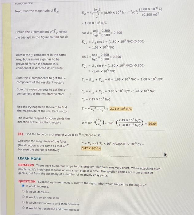 Solved EXAMPLE 15.5 Electric Field Due to Two Point Charges | Chegg.com