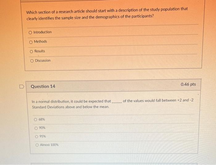 in which section of a research article would a reader