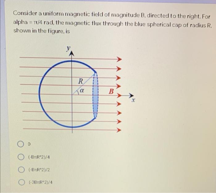 Solved Consider A Uniform Magnetic Field Of Magnitude B, | Chegg.com