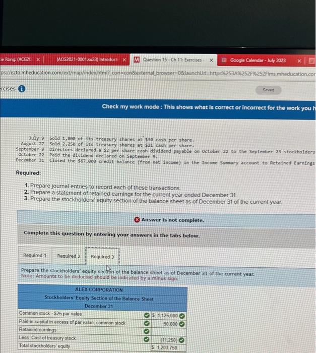 Solved Alex Corporation reports the following components of | Chegg.com
