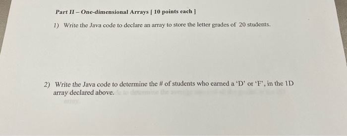 Solved 2) Write the Java code to determine the # of students | Chegg.com