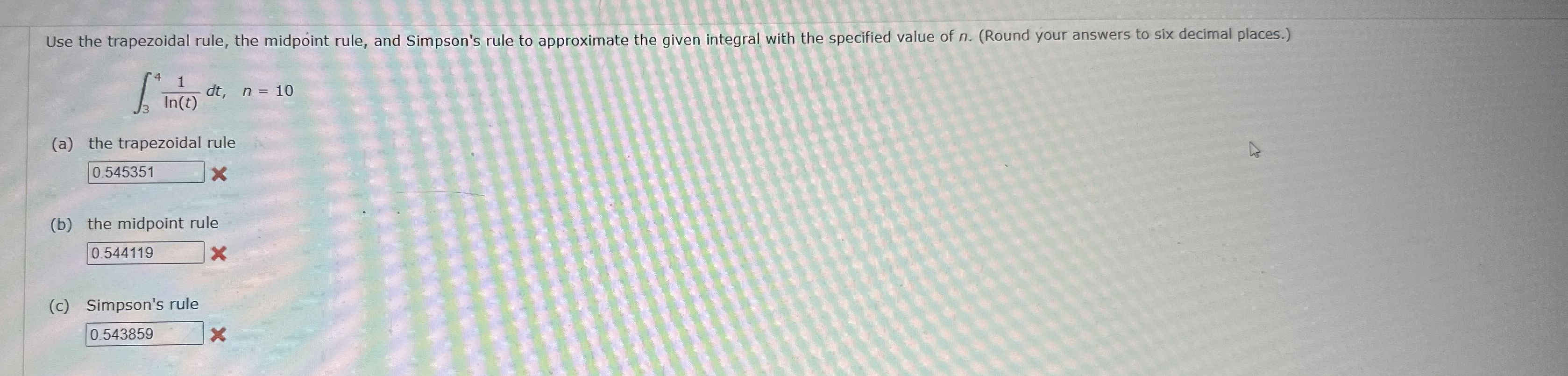 Solved Use the trapezoidal rule, the midpoint rule, and | Chegg.com
