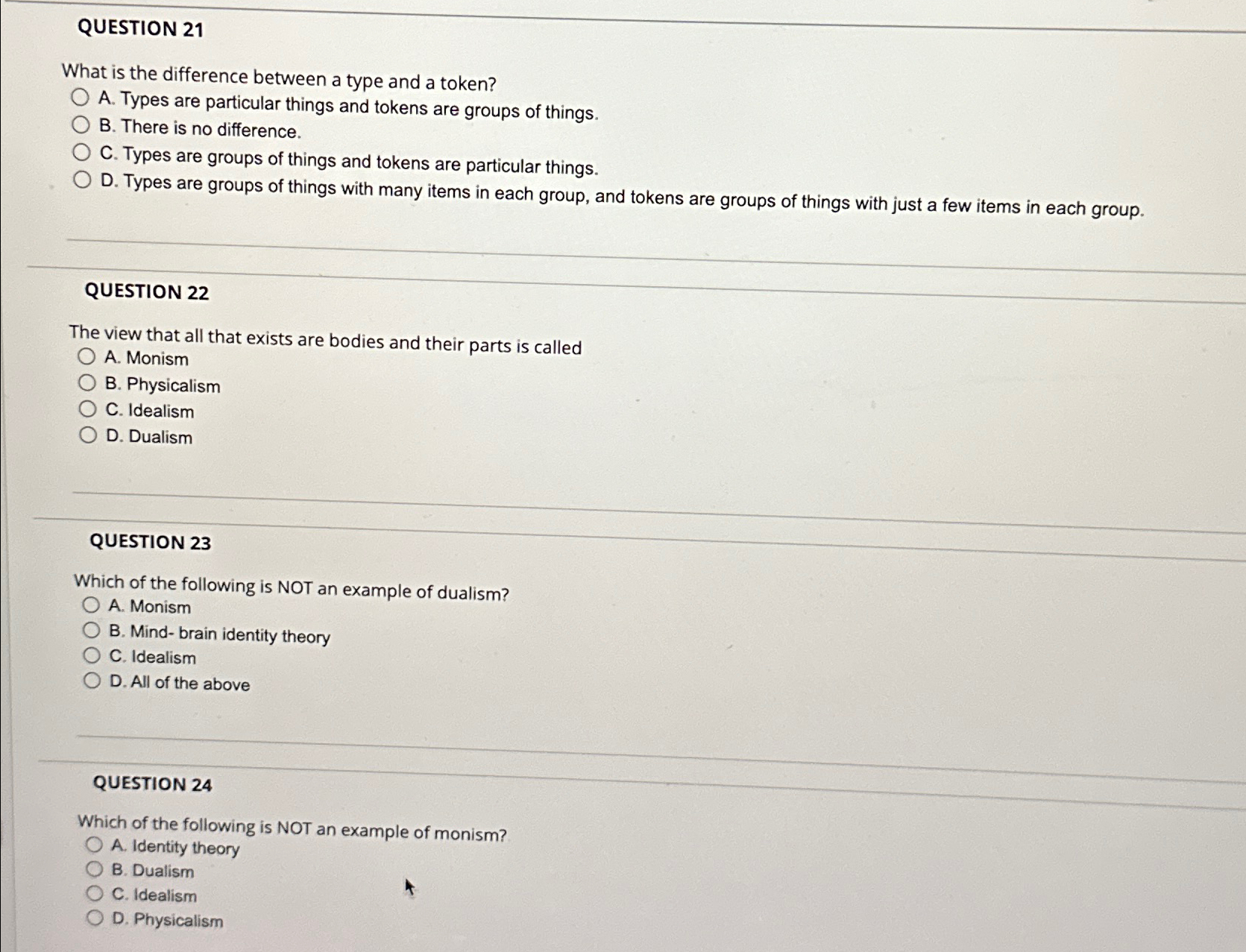 Solved QUESTION 21What is the difference between a type and | Chegg.com