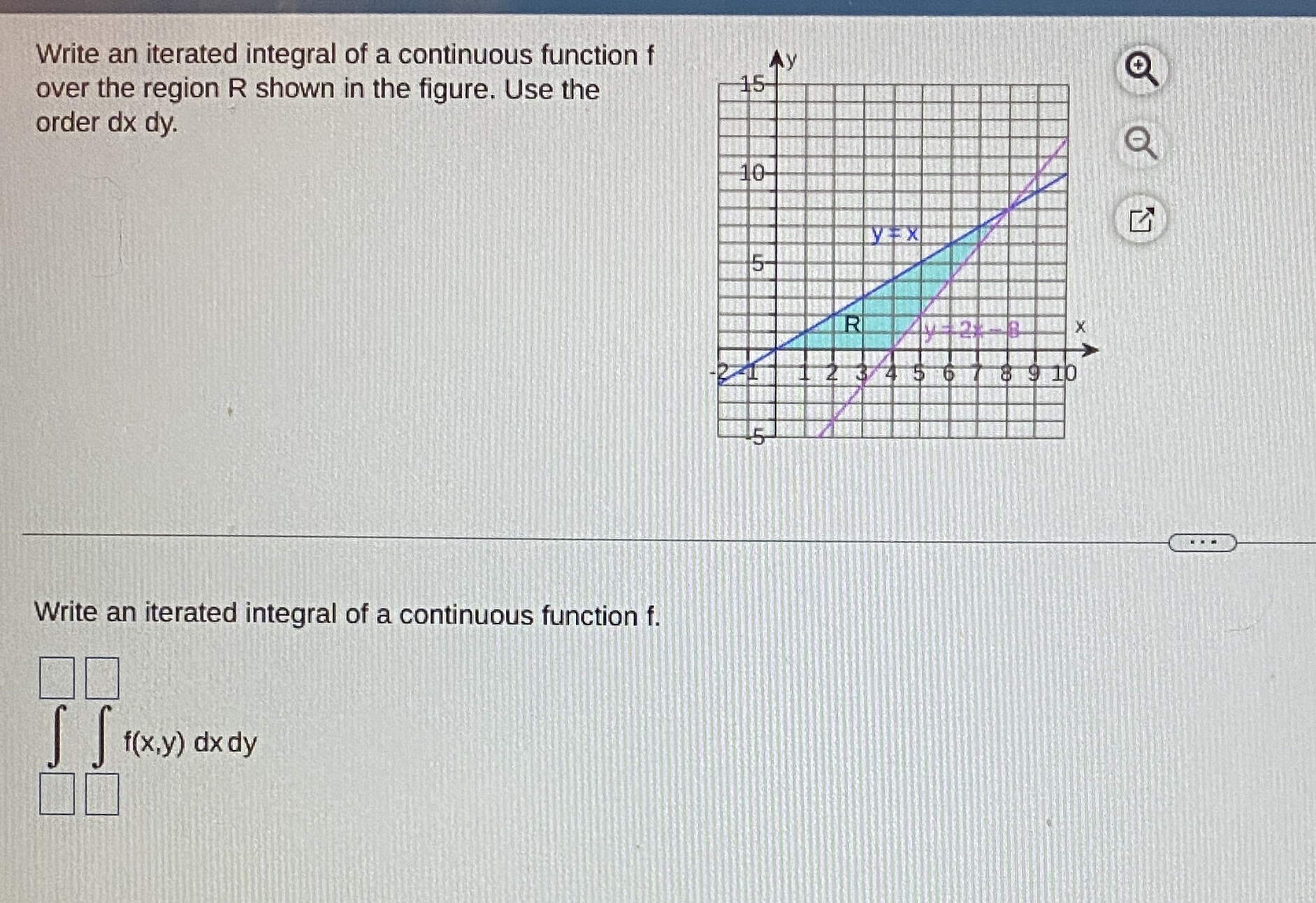 Solved Write an iterated integral of a continuous function f | Chegg.com