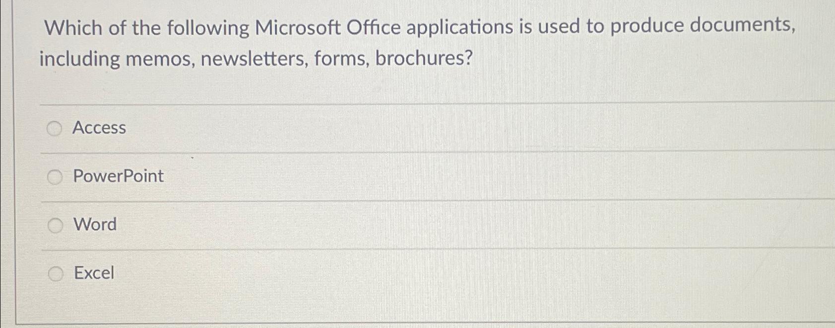 microsoft word is used to produce all of the following except