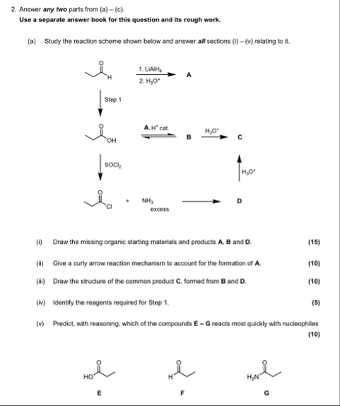 Solved (a) ﻿Study the reaction scheme shown below and answer | Chegg.com