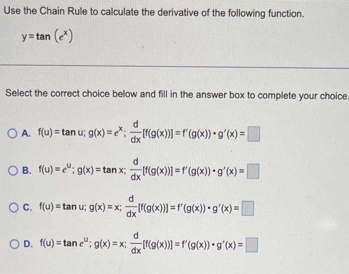 Solved Use the Chain Rule to calculate the derivative of the | Chegg.com