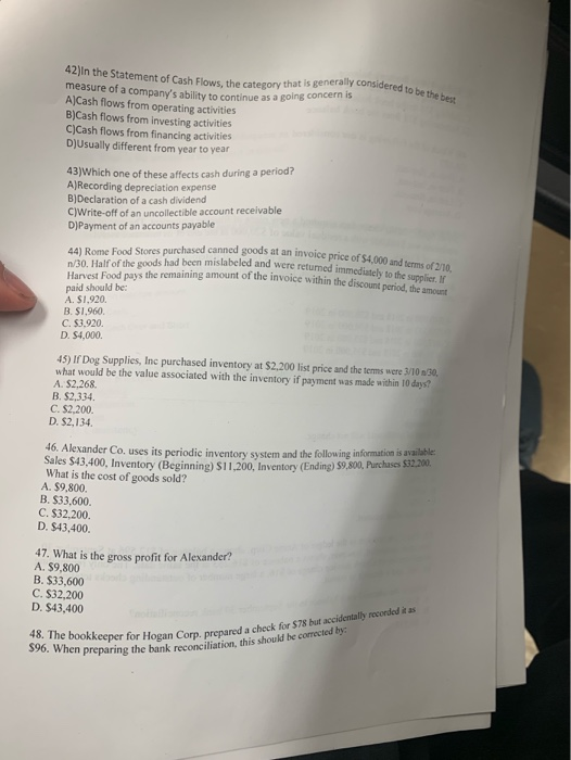 solved-42-in-the-statement-of-cash-flows-the-category-that-chegg