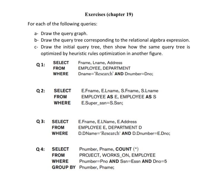 Solved Exercises (chapter 19) For each of the following | Chegg.com