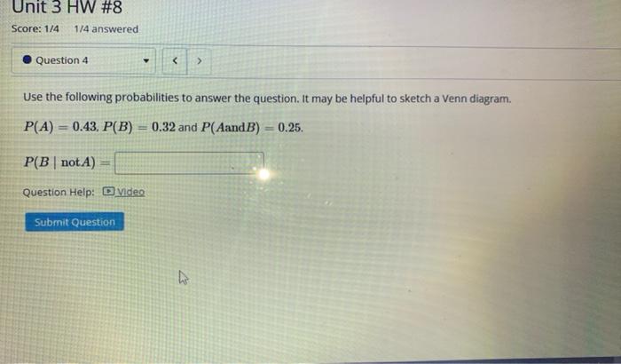 Solved Use the following probabilities to answer the | Chegg.com