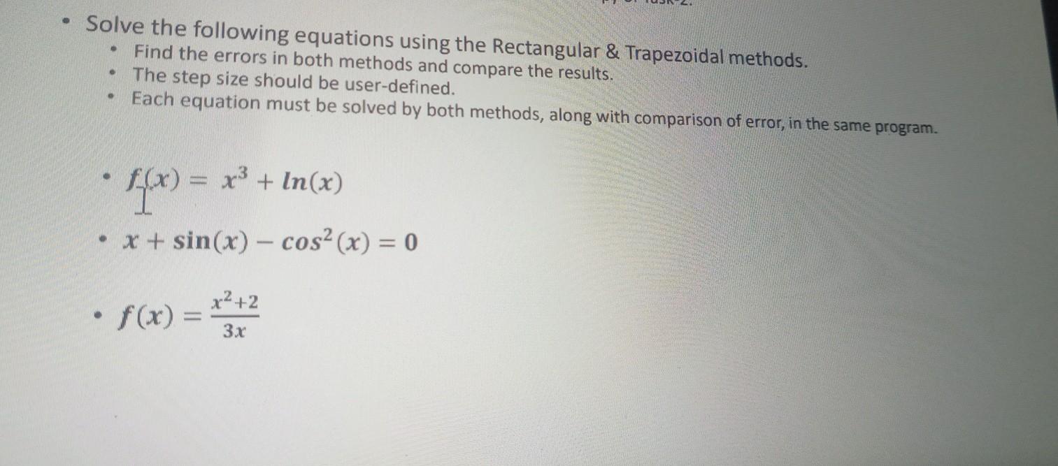 Solved Write Matlab Code Solve Using Matlab For The