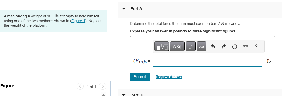 Solved A man having a weight of 165 ﻿lb attempts to hold | Chegg.com