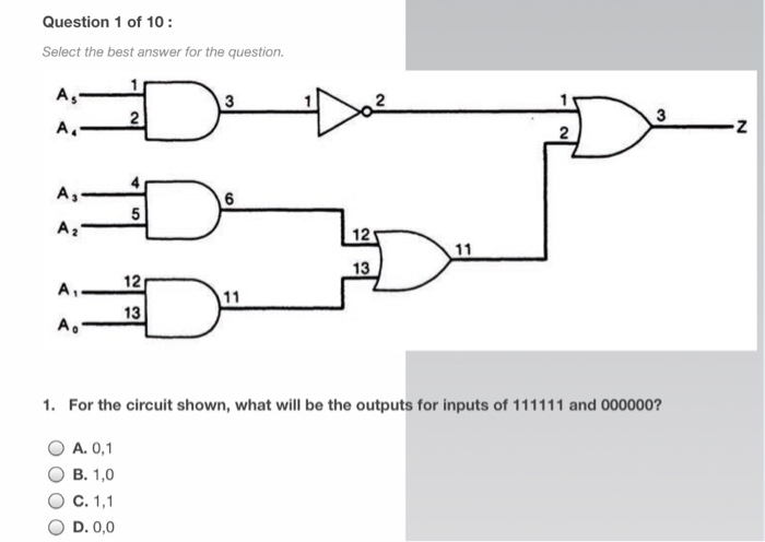 Solved Question 1 Of 10: Select The Best Answer For The | Chegg.com