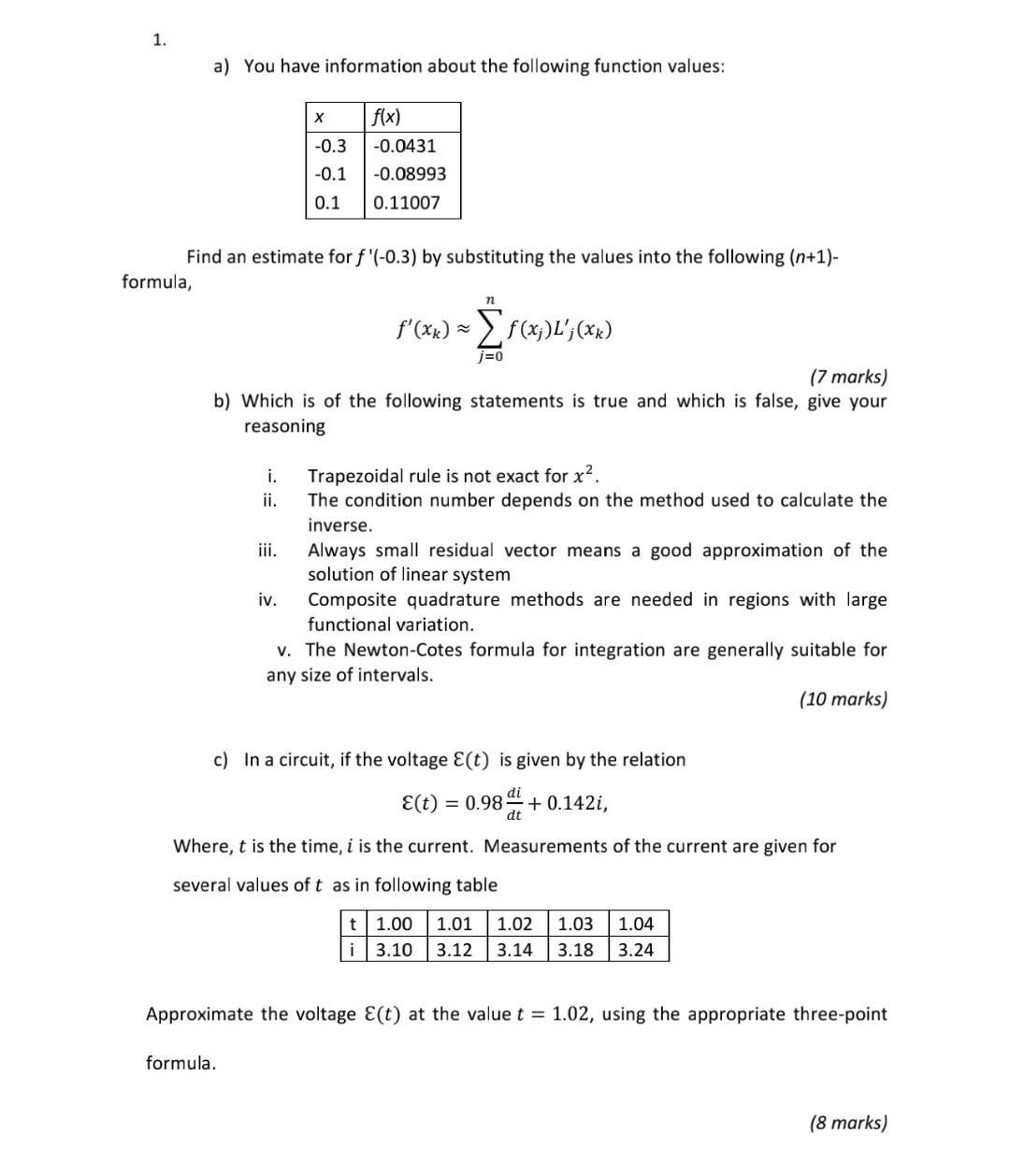 Solved 1. a) You have information about the following | Chegg.com