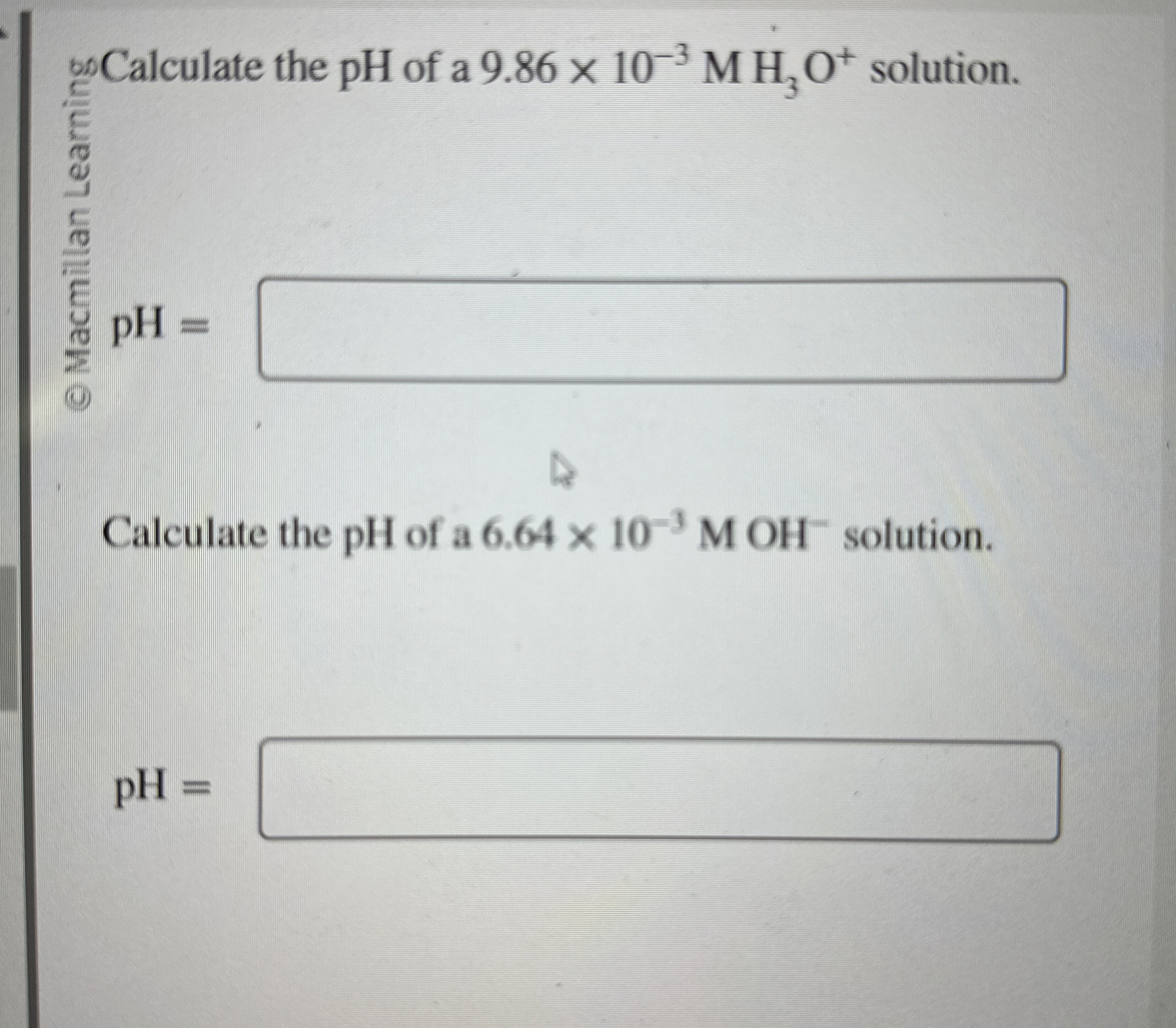 Solved Calculate the pH of a | Chegg.com