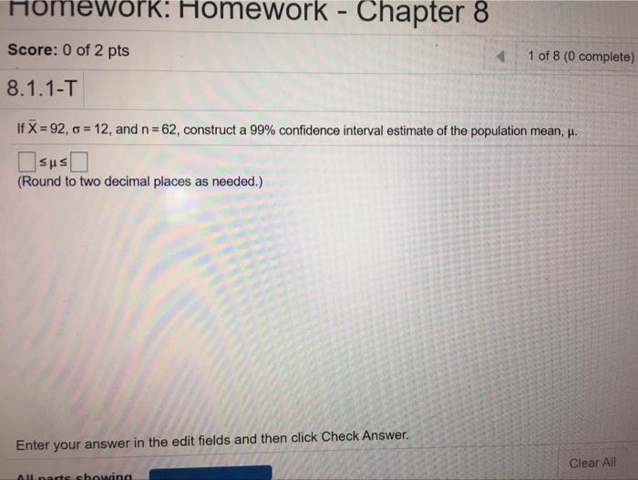 Solved Homework: Homework - Chapter 8 Score: 0 of 2 pts 1 of | Chegg.com