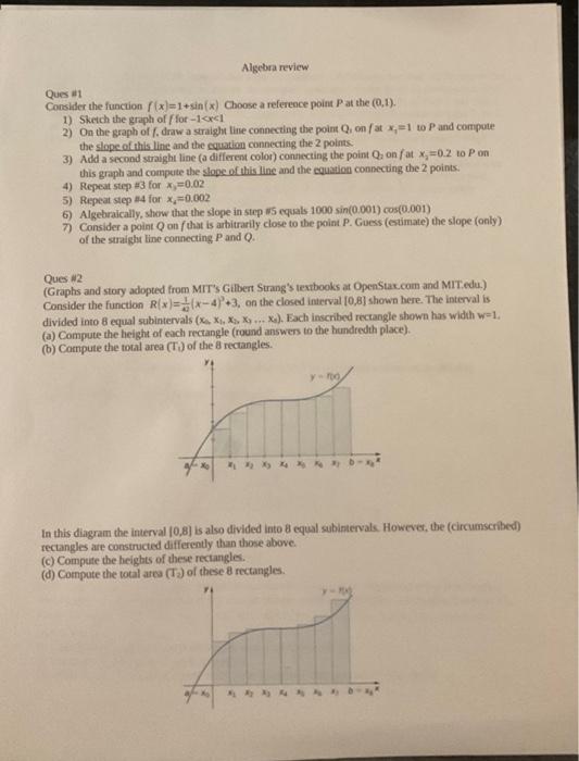 Solved Ques a1 Consider the function f(x)=1+sin(x) Choose a | Chegg.com