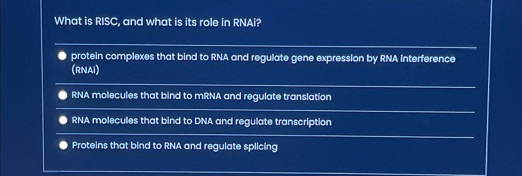 Solved What is RISC, and what is its role in RNAi?protein | Chegg.com