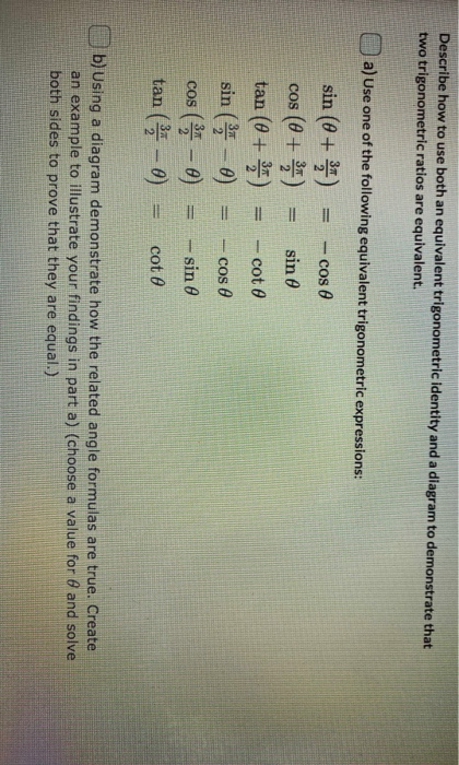 Sin Equivalent Using E Solved Describe how to use both an equivalent trigonometric | Chegg.com