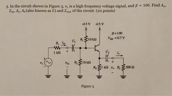 Solved 3 In The Circuit Shown In Figure 3 V Is A High Chegg Com