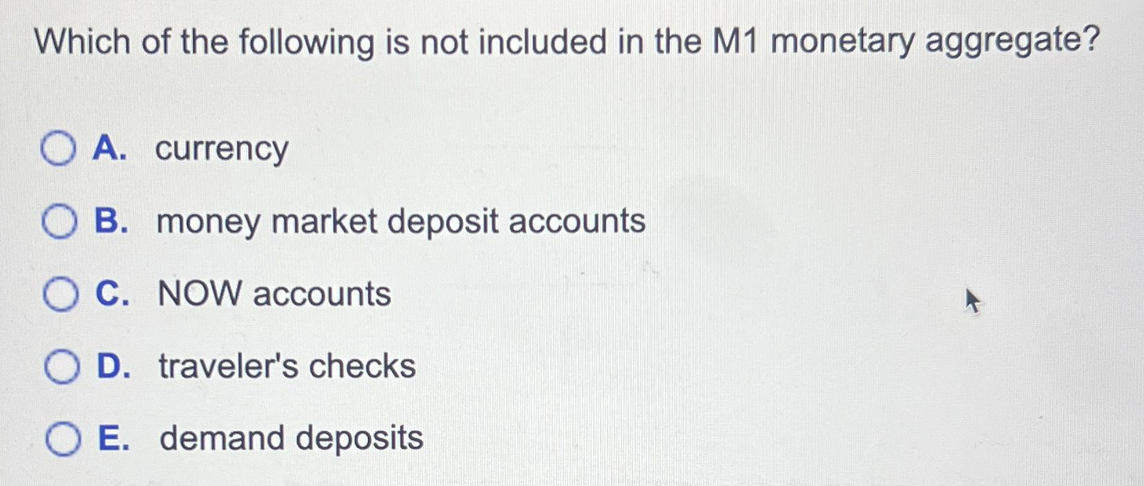 Solved Which of the following is not included in the M1 | Chegg.com