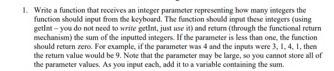 Solved 1. Write a function that receives an integer | Chegg.com