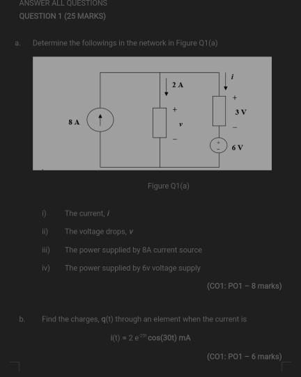 Solved ANSWER ALL QUESTIONS QUESTION 1 (25 MARKS) Determine | Chegg.com
