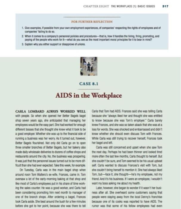 aids in the workplace case study 8.1