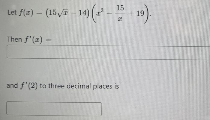 f left x right )= x 2 - 2x 15