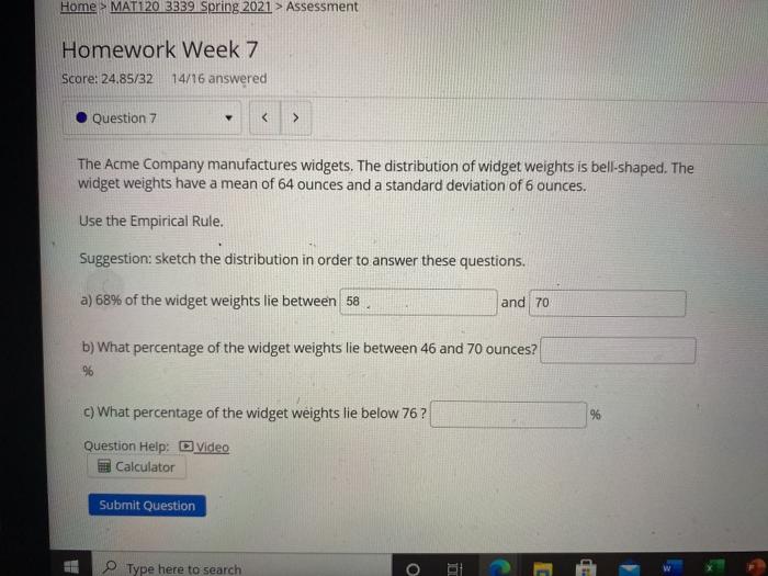 Solved Home MAT120 3339 Spring 2021 > Assessment Homework | Chegg.com