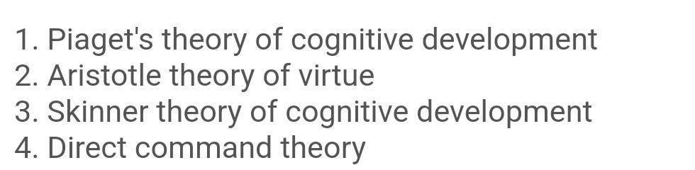 Solved 1. Piaget s theory of cognitive development 2. Chegg