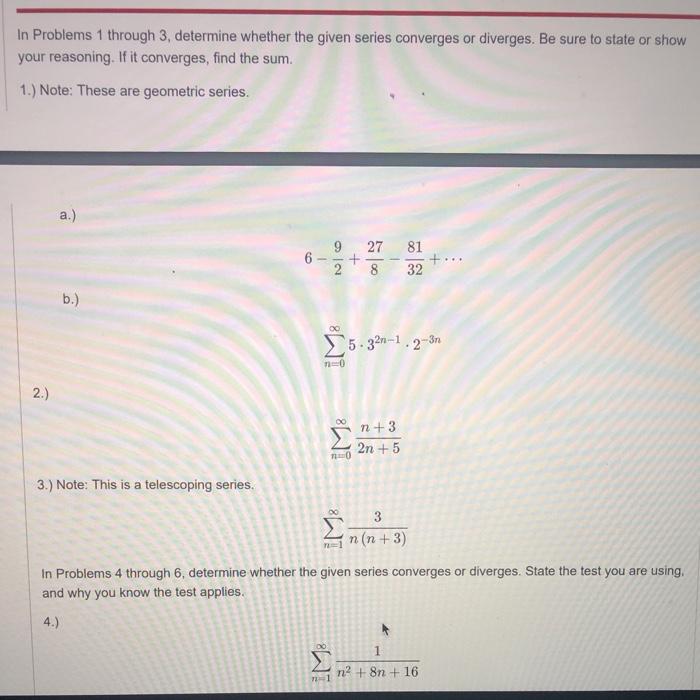 Solved In Problems 1 through 3, determine whether the given | Chegg.com