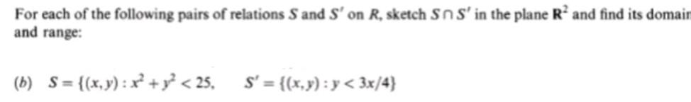 Solved For each of the following pairs of relations S and S′ | Chegg.com