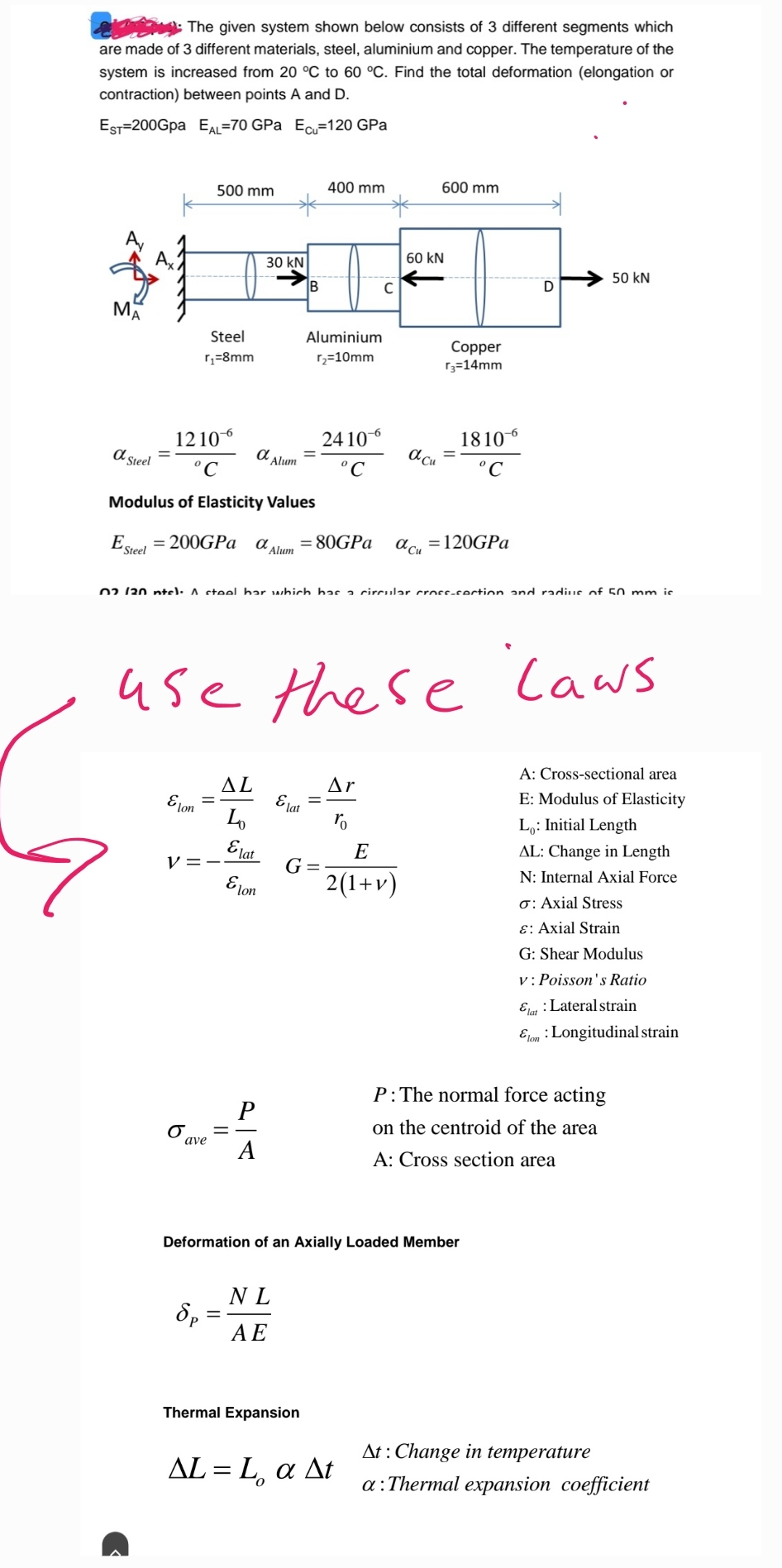 Solved The given system shown below consists of 3 ﻿different | Chegg.com