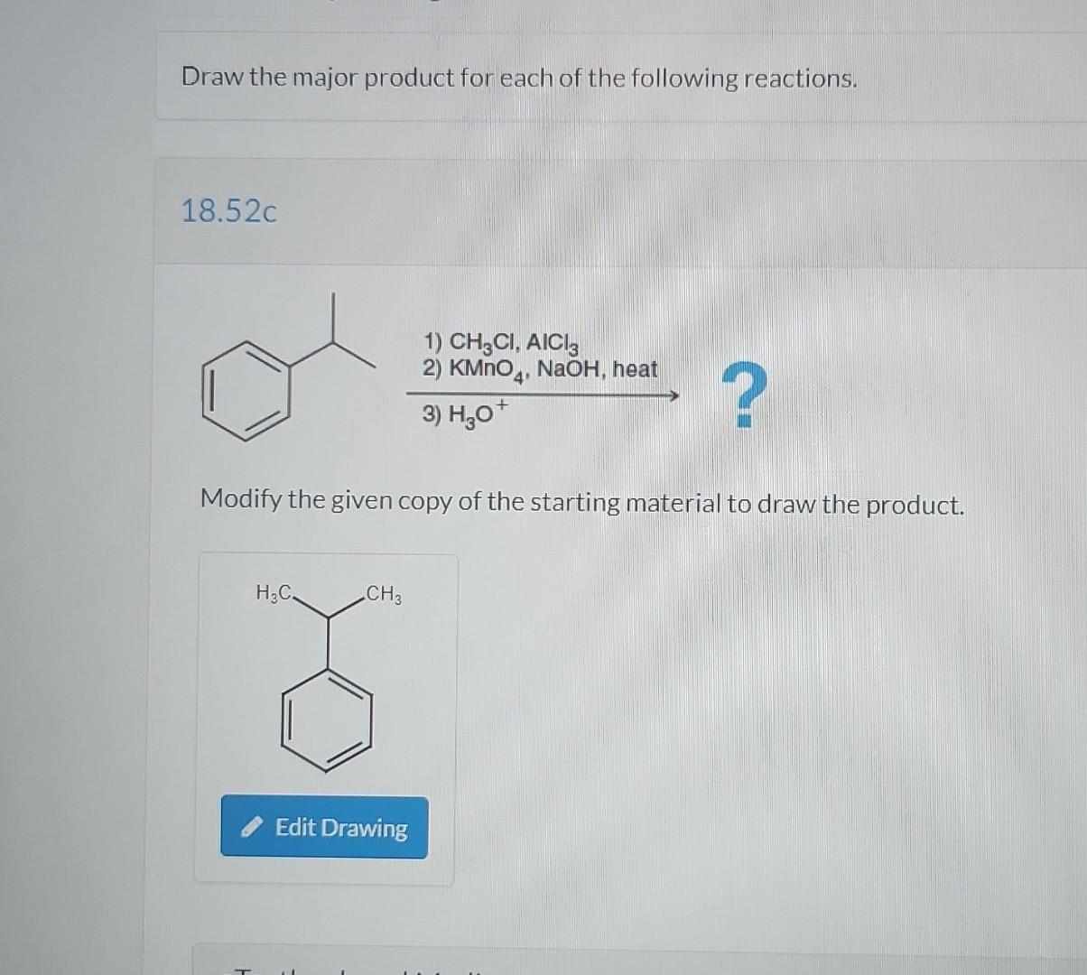 Solved Draw the major product for each of the following | Chegg.com