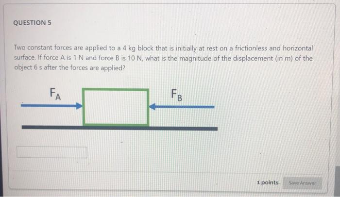 Solved QUESTION 5 Two constant forces are applied to a 4 kg | Chegg.com