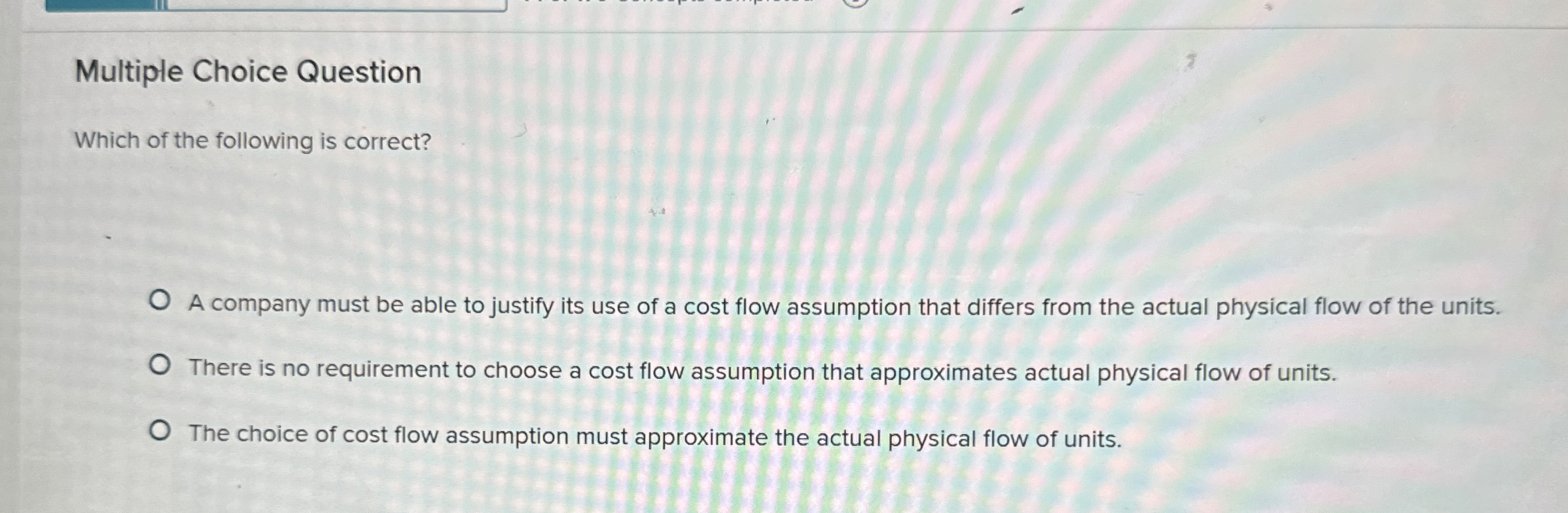 Solved Multiple Choice QuestionWhich of the following is | Chegg.com
