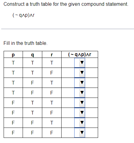 Solved help me with my math homeworkConstruct a truth table | Chegg.com