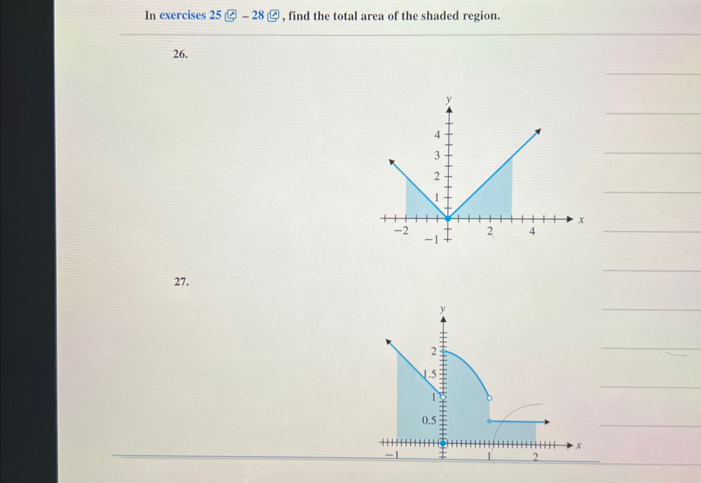 Solved In exercises 25 - 28 , ﻿find the total area of the | Chegg.com