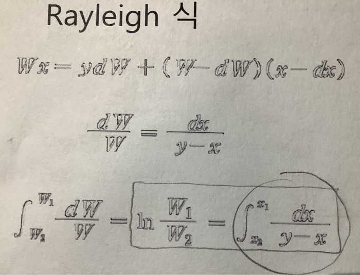 Solved How To Derive To Rayleigh Equation By Inserting The | Chegg.com