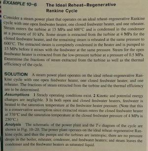 EXAMPLE 10-6 The Ideal Reheat-Regenerative Rankine | Chegg.com