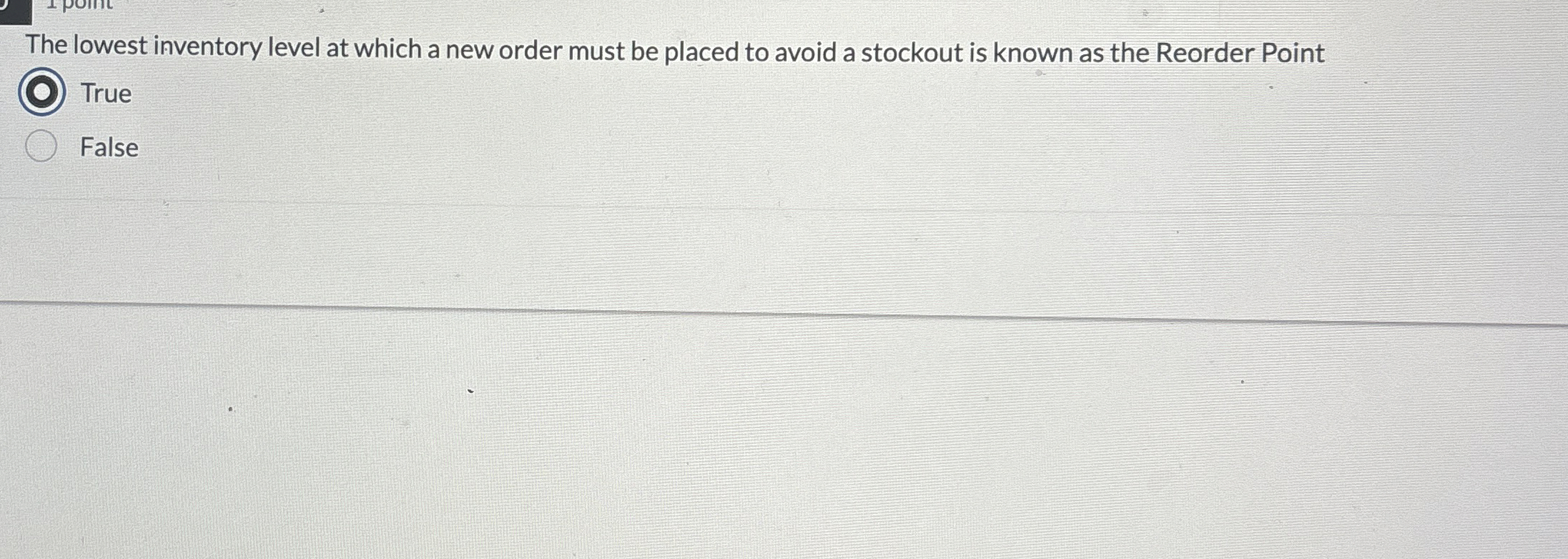 Solved The lowest inventory level at which a new order must