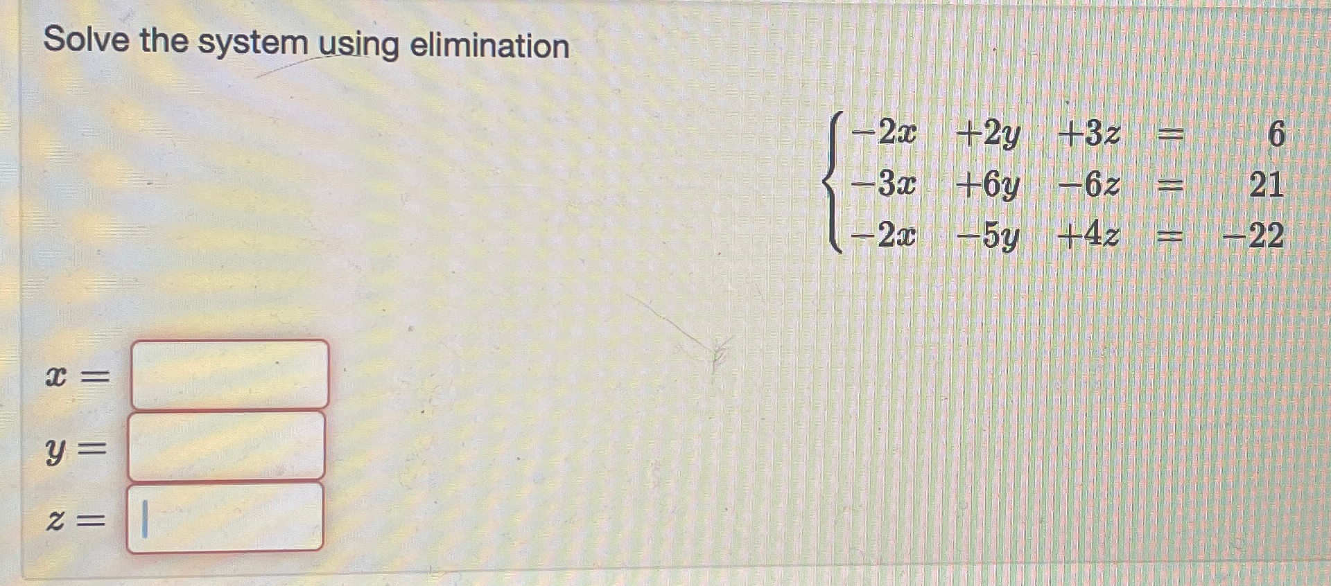 Solve the system using | Chegg.com