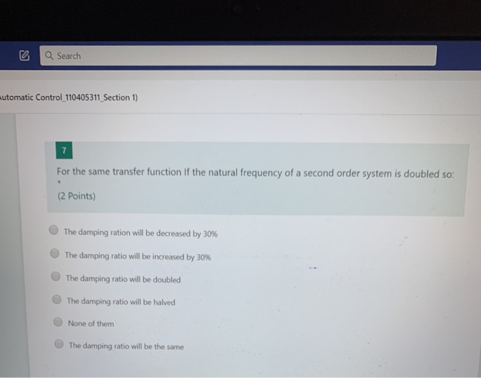 Solved automatic Control 110405311_Section 1) System's B | Chegg.com